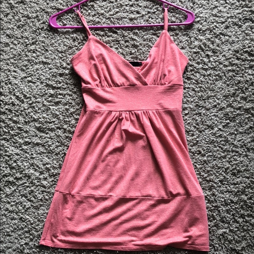 Arden B. XS coral sparkly top
